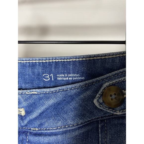 Pilcro Tower Flare Jeans Women's 31 Blue Denim Boho Wide Leg Cotton Stretch - Picture 4 of 10